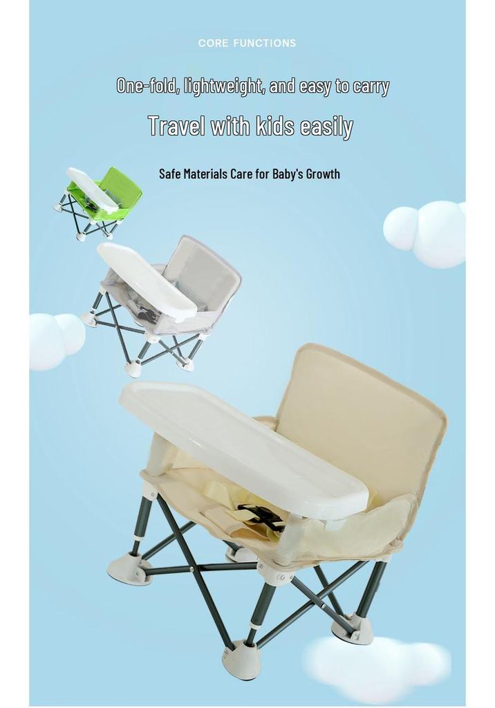 Foldable Portable Baby High Chair - Infant Dining Seat for Eating Out