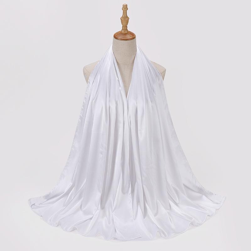 Luxury Satin Hijab Femme Solid Women Imitation Silk Beach Wrap Silk Scarf Shawls Bandana Muffler Scarves Bufandas Mujer Stoles