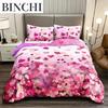 Romantic Red Rose Duvet Cover Set Printed Floral Bedding for Adults Teens Blossom Flower Theme Comforter