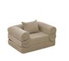 Corduroy Single Sleeper Sofa Convertible, Folding Sofa Bed, Space-Saving Guest Bed, High-Quality Corduroy Fabric, for Living Room, Bedroom, Apartment