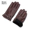 Men's Waterproof Full Finge Driving Gloves Leather Gloves Touch Screen Fleece Thermal