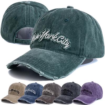 Gorra de béisbol unisex de estilo retro con bordado de la ciudad de Nueva York, de algodón lavado, para hombre y mujer, a la moda.