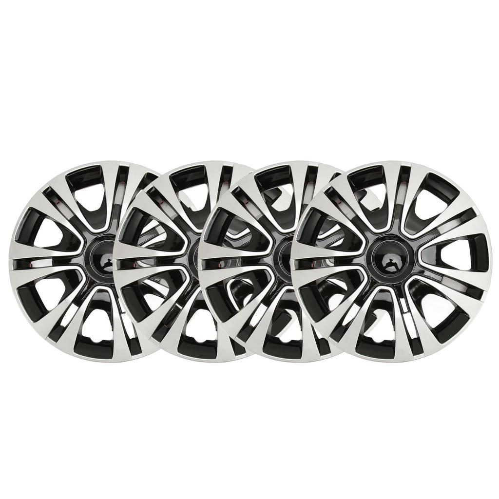 4Pcs Hub Cap Black Silver Easy Installation Protective Wheel Hub Cap Cover for Cars Trucks Vans 13 Inches Steel Wheel