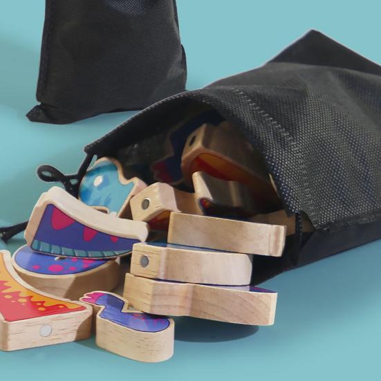 4 Teile/satz Magnetische 3D Dinosaurier Puzzle DIY Holz Kinder Cartoon Dino Baustein Pädagogisches Dinosaurier Modell Montage Spielzeug Kleinkinder Jungen Mädchen geschenk