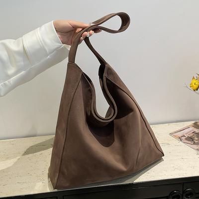 New Autumn and Winter Frosted Suede Tote Bag Large Capacity Commuting Casual Shoulder Bag Fashionable and Versatile Women's Bag
