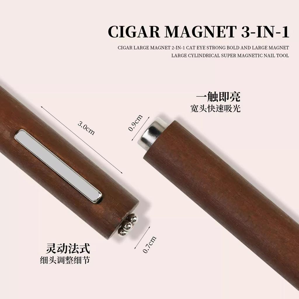 Magnete Triplo Occhio di Gatto: Strumento Magnetico per Unghie Cilindrico, Forte e Grande