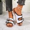 Summer New Outer Wear Soft Bottom Flat Bottom Sandals Large Size Fashion Double Breasted One Word Sandals Women