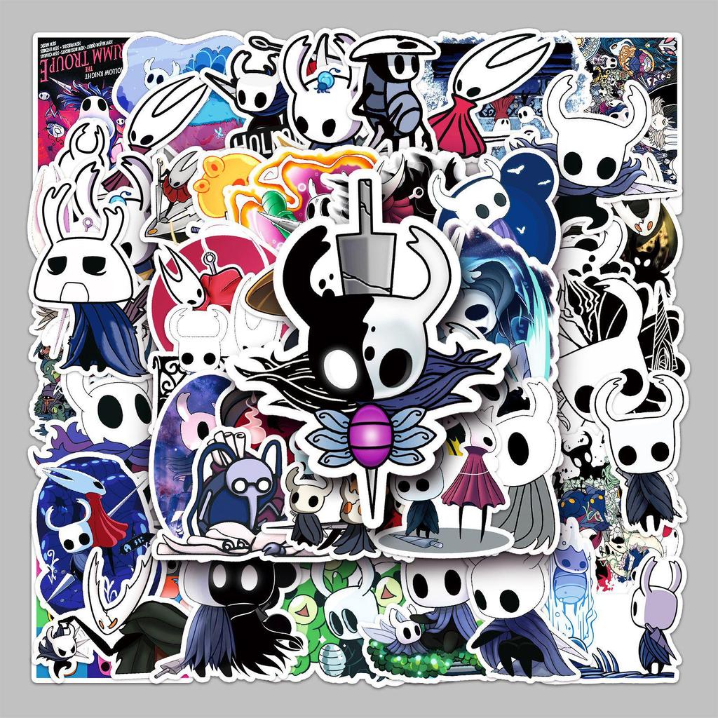 50-Piece Hollow Knight Waterproof Sticker Set for Luggage, Scooters, Computers, and Tablets