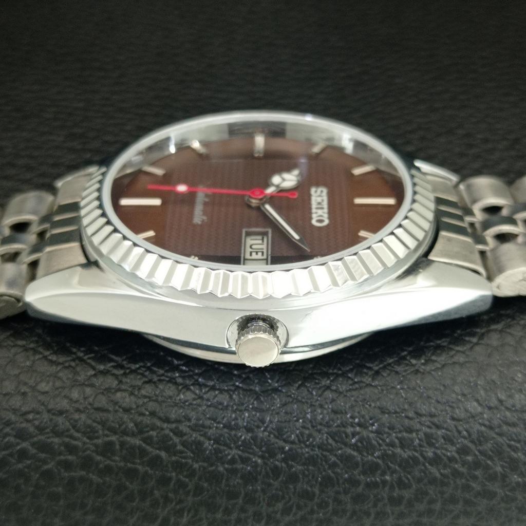 VINTAGE REFURBISHED SEIKO AUTOMATIC 6309A JAPAN MENS BROWN DIAL WATCH a443166-1