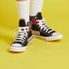 Converse Chuck Taylor All Star Vintage Casual Panelled High Top Canvas Shoes Unisex Black Rose Red