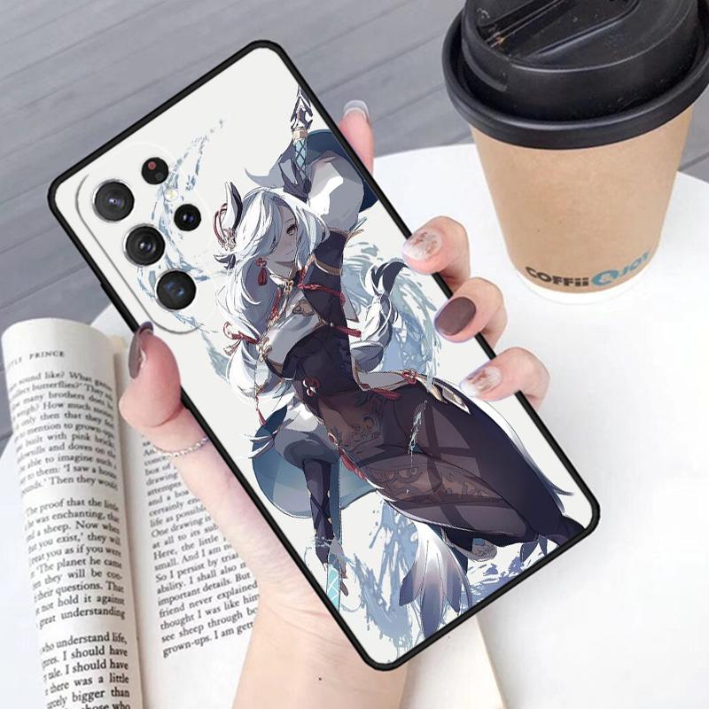 Genshin Anime Shenhe Phone Case Cover For Samsung Galaxy S24 S25 Ultra S21 S22 Ultra S10E Note 10 Plus Note 20 FE S23