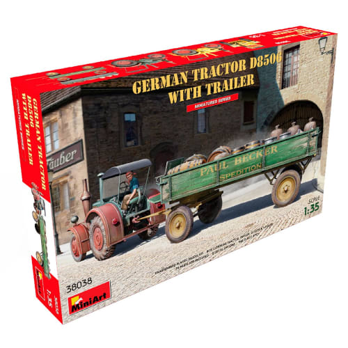 

Miniart 1/35 scale German Tractor D8506 with Trailer Plastic Model Kit MA38038 MIN38038