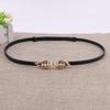 Versatile Women's Genuine Leather Belt - Korean Style, Pearl Double Buckle, Decorative Waist Chain for Skirts and Dresses