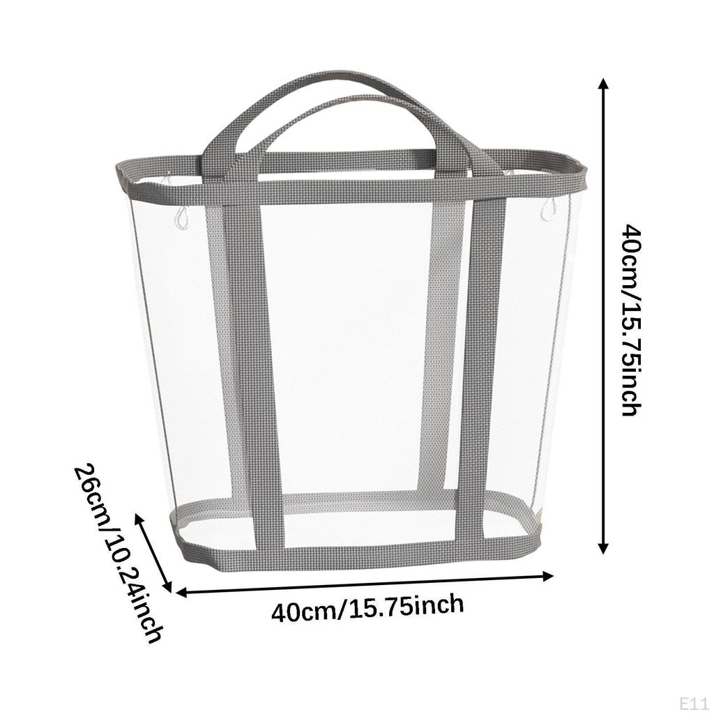 Foldable Laundry Basket Dirty Clothes Organizer Mesh Bag Elegant Lightweight Hamper Tote
