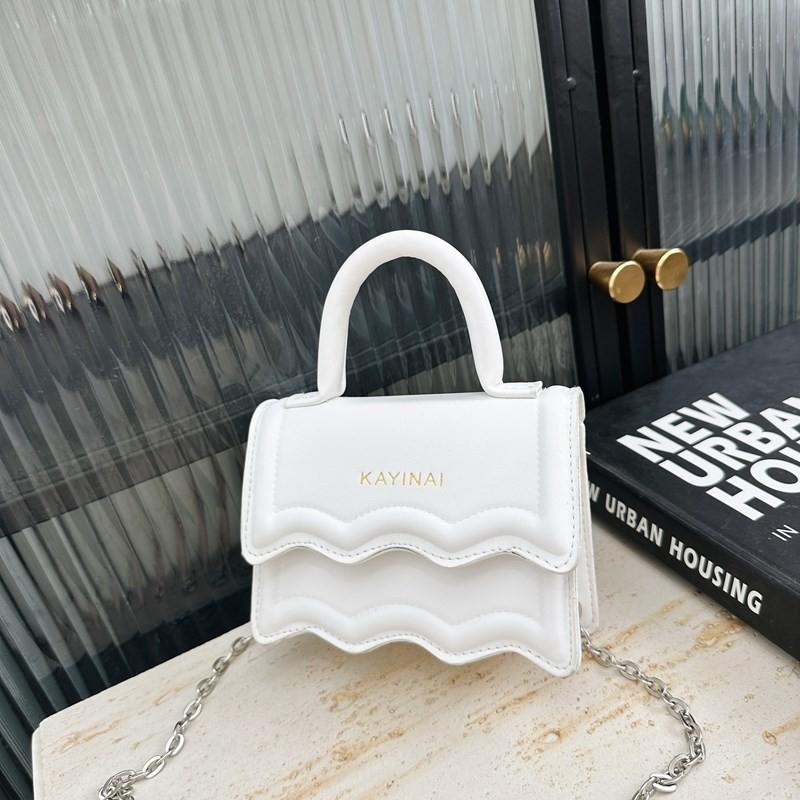 

Стильная Минималистичная Мини-сумка Ультралегкий ПУ Материал Элементы Цепочки Модная белый