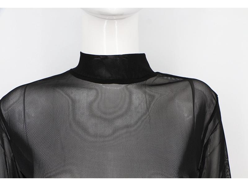 Women's Ultra-Thin Mesh Long Sleeve T-Shirt - Sexy Stretch Transparent Base Layer