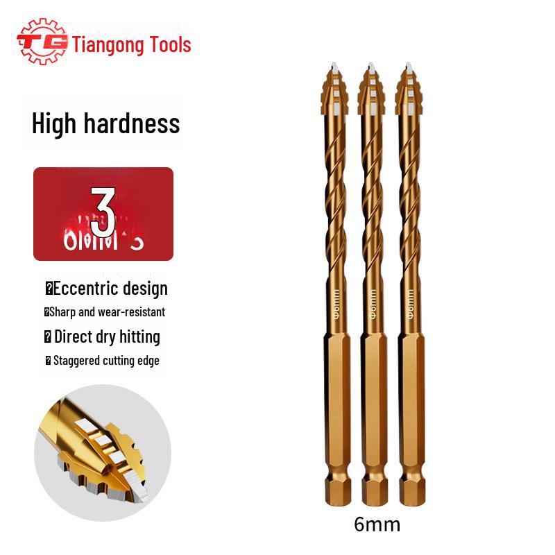 Tiangong High-Hardness Serrated Eccentric Drill Bit for Tile and Concrete