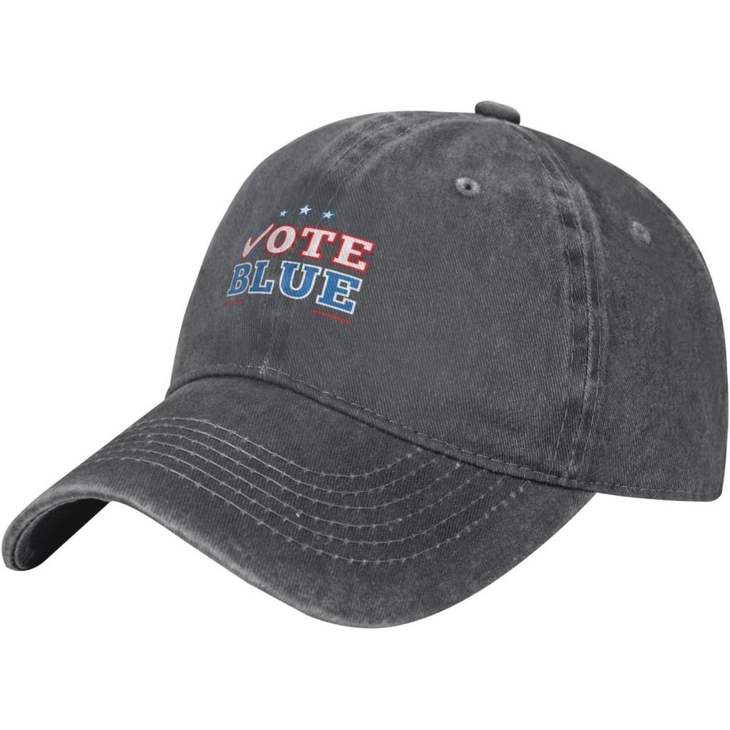 Vote Blue Democratic Baseball Cap Washed Cotton Adjustable Dad Hat for Unisex Casual Wear