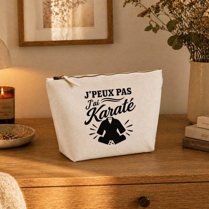 Trousse de toilette - PLANETEE - J'peux pas j’ai Karaté (minimaliste) - 100% coton - 3 L - Zip métal