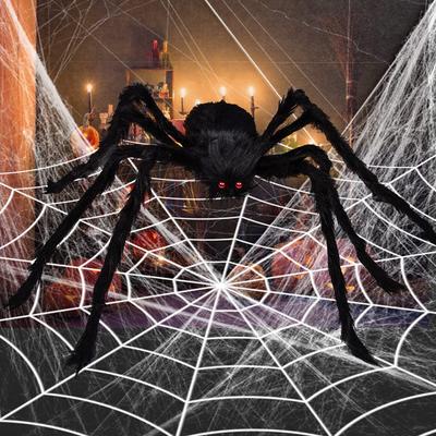 Halloween obří černý plyšový pavouk dekorace nadrozměrný pavouk dekorační rekvizity párty komora žert simulace plyšový pavouk