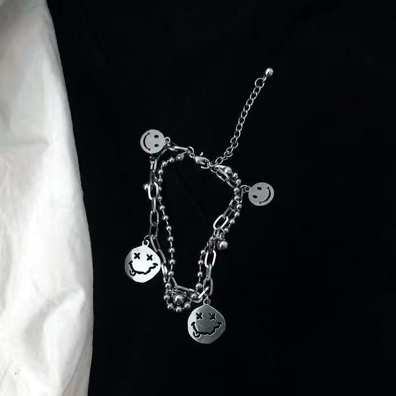 Super cool dark wind love bracelet, double-layer cross bracelet, male and female couples, girlfriends, bracelets, jewelry.