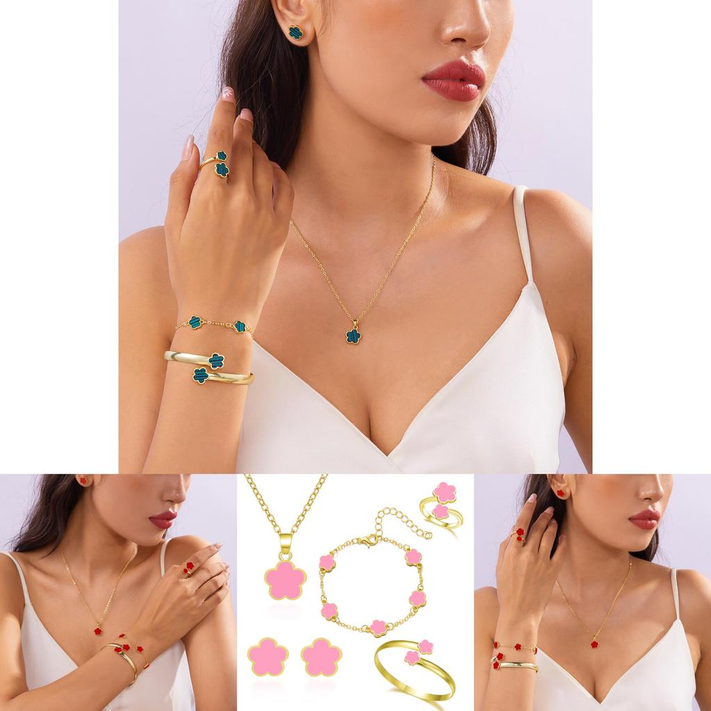 Floral Petals Jewelry Set For Women With Alloy And Plate Material Perfect For Gift Occasions