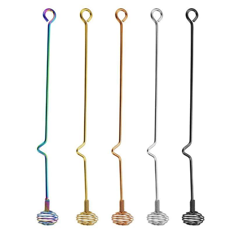 1 Pcs Bar Bartender Artifact Stainless Steel Stirring Rod Long Handle Milk Tea Coffee Cocktail Honey Stirrer Bar Accessories
