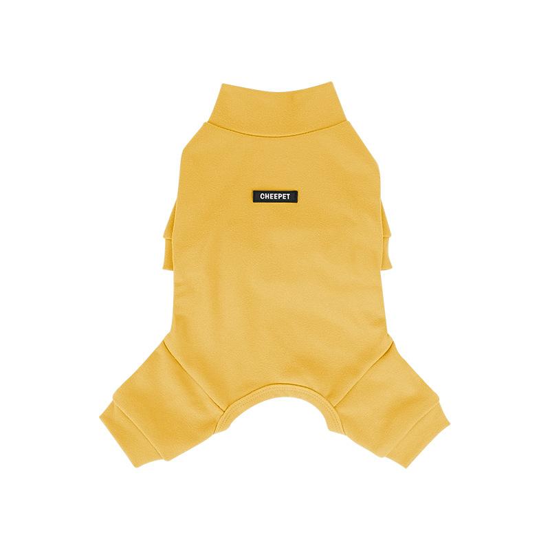 Jesienne i zimowe ubranka dla psa, czteronożny ciepły podkład, średni kołnierz w kontrastowym kolorze, dobra baza, podszyte jednolitym kolorem ubranie wierzchnie