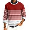 Men's Round Neck Long Sleeve Ribbed Knit Pullover