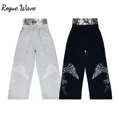RogueWave Nep Tweedelige Broek Dubbele Taille Broek Heren en Dames Mode Hip-hop Losse Casual Broek Broek