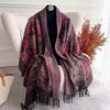 Tassel Blanket Design Thick Pashmina New Winter Warm Shawl Wrap Jacquard Cashmere Scarf Women Neckerchief Echarpe Poncho Stoles