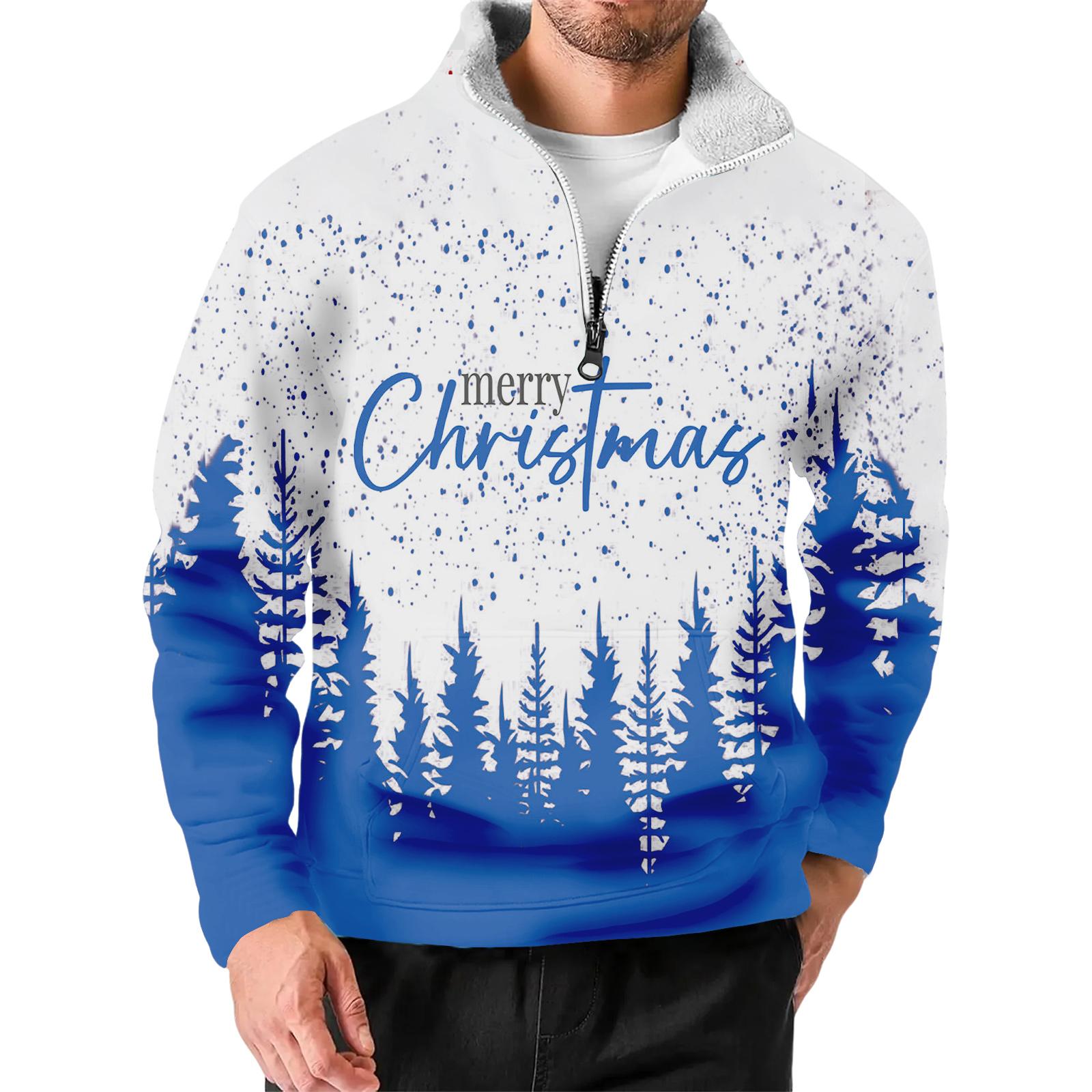 

Men s Christmas Stand-up Collar Sweatshirt, Hot-selling Outdoor Casual Top With Collar XXXL