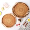 Vine Weaving Fruit Basket Cake Plate Vine Weaving Tray Home Living Room Bread Bamboo Weaving Basket Storage Plate
