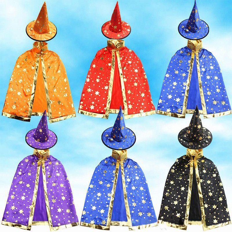 Enchanting Five-star Halloween Cape And Hat Set For Noble Children And Adults