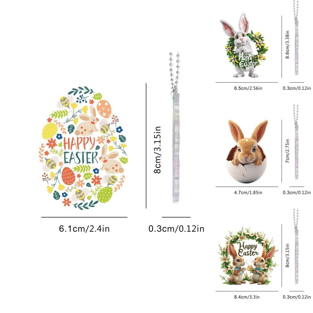 Charming Acrylic Bunny And Brightly Colored Egg Hanging Decoration For Vehicles