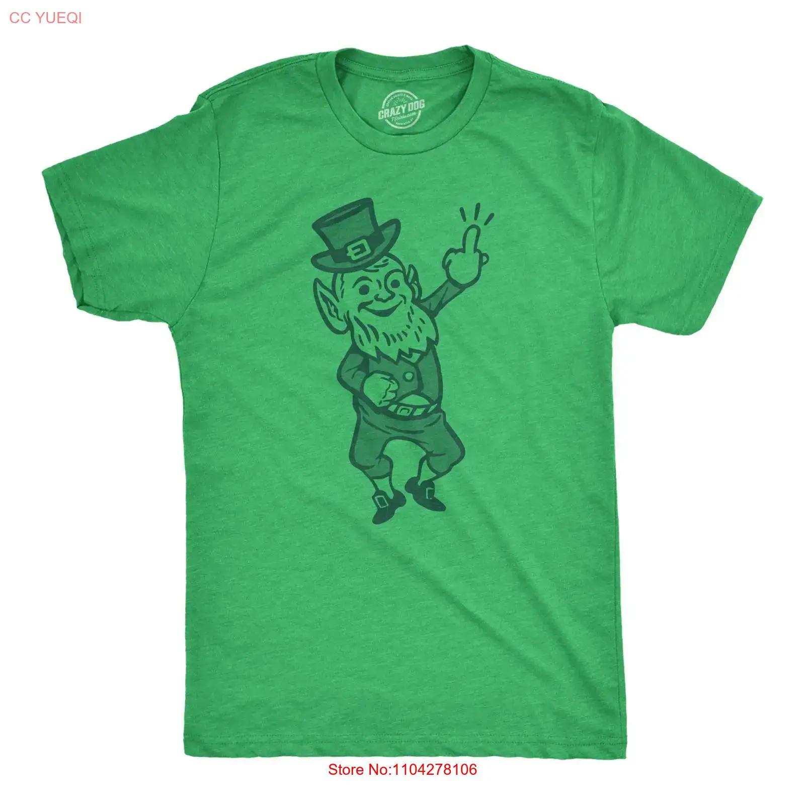 

Mens Leprechaun Middle Finger Offensive Saint Patricks Day T Shirt Crazy Design vintage Washed Comfortable Slightly 5XL різнокольоровий
