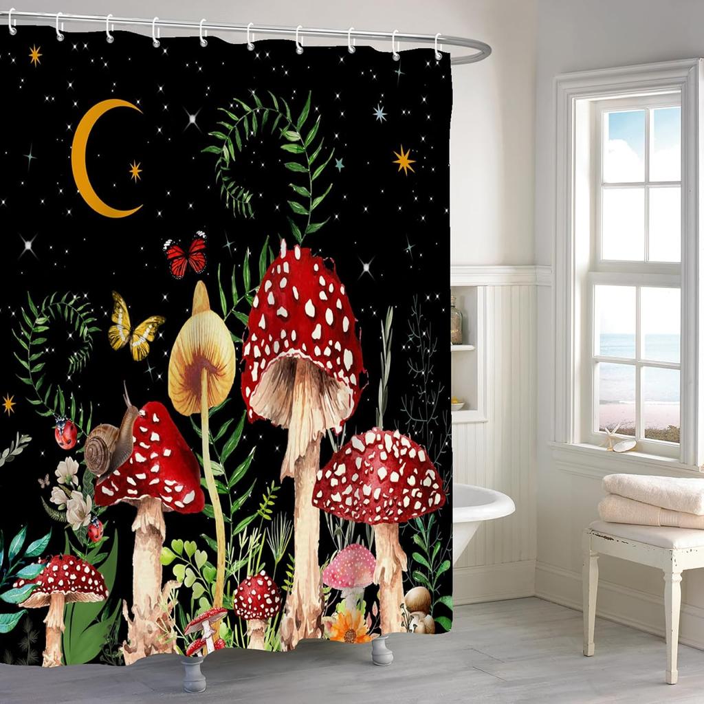 Magischer Wald Duschvorhang Fee Dschungel Fantasie Wunderland Wasserdicht Polyester Haken Duschvorhang für Badezimmer Dekoration