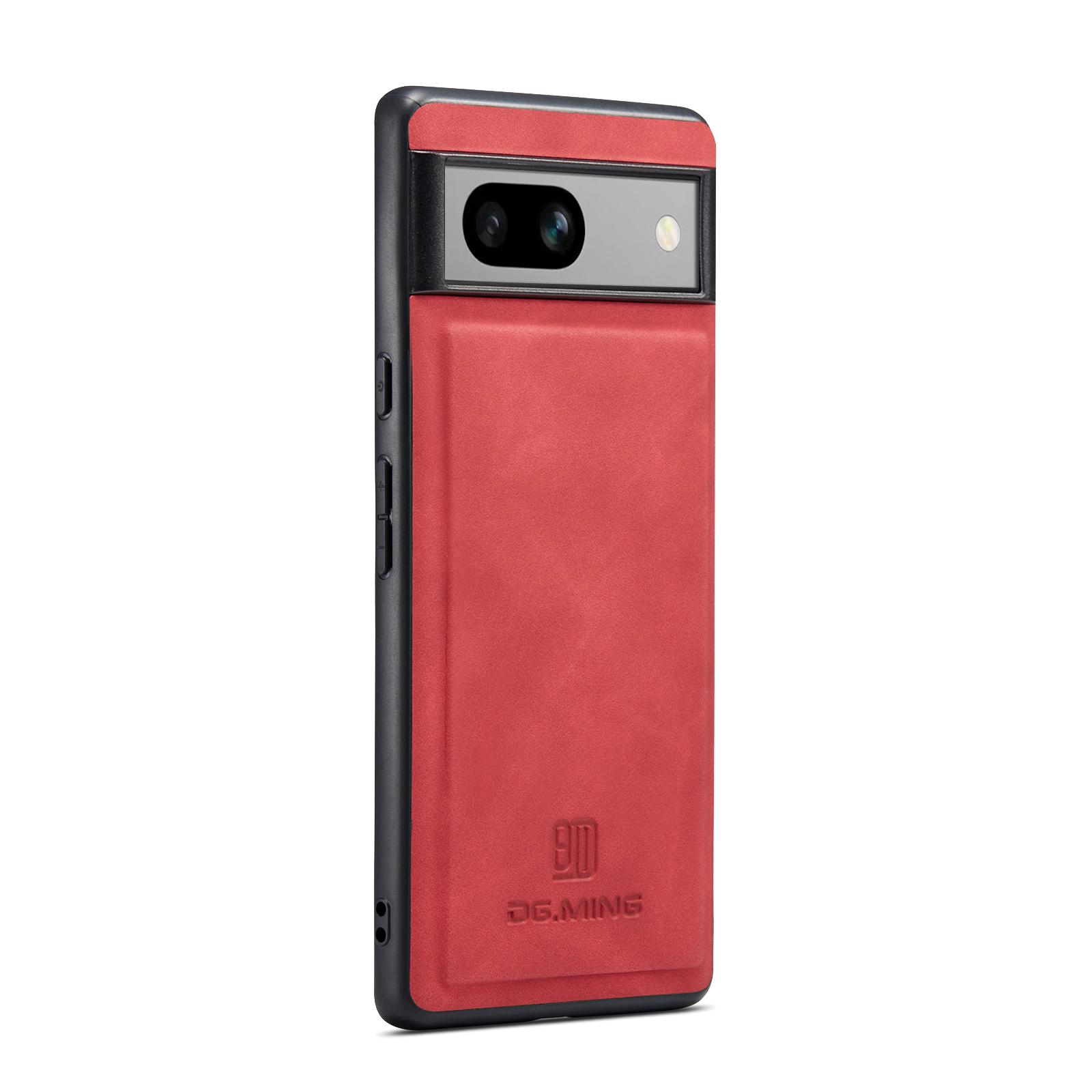 

DG.MING For Google Pixel 8a Hybrid Case PU Leather+PC+TPU Anti-Scratch Phone Cover Red
