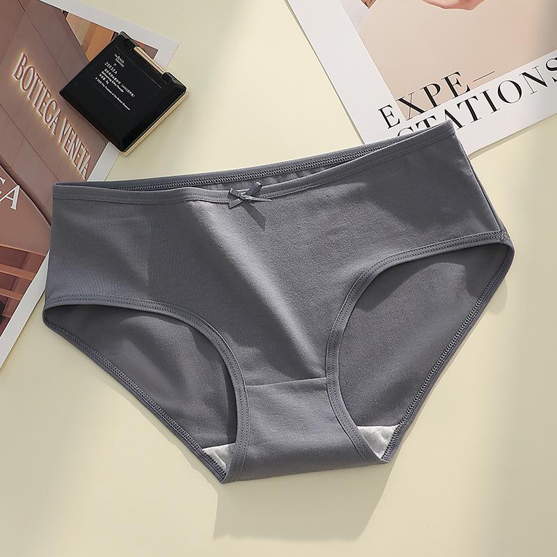 Женские хлопковые дышащие трусы со средней посадкой - Конфетный цвет, Полностью хлопковая ластовица, Подростковый студенческий треугольный стиль Large