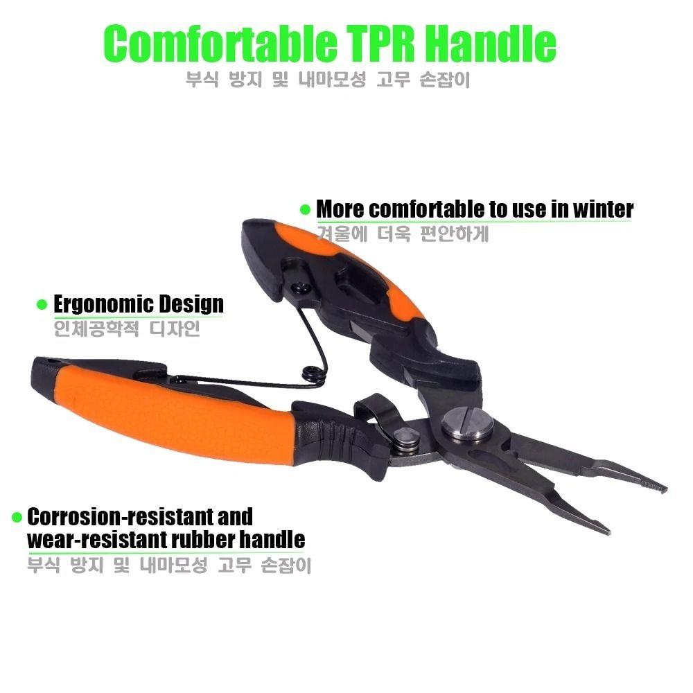 Anti-slip Fish Pliers Non-Slip Handle High-strength Fishing Tied Hooks Pliers Multifunctional Stainless Steel Luya Pliers