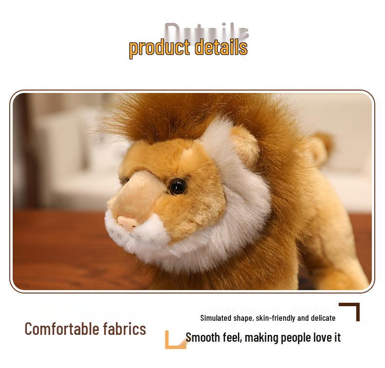 White Lion King Plush Toy - Cute Zoo Stuffed Animal Doll Birthday Gift