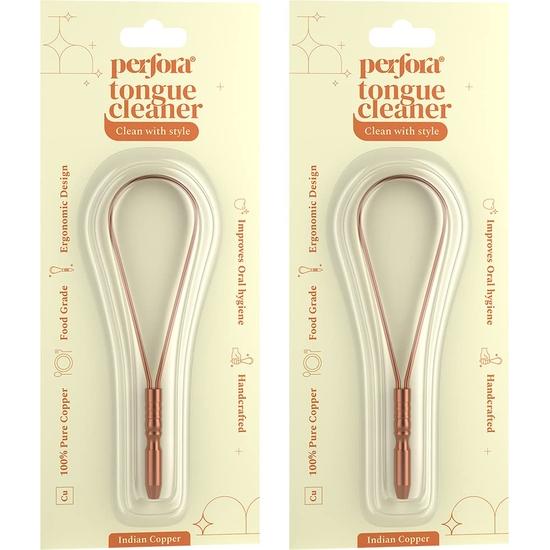 

Perfora Медный скребок для языка для мужчин и женщин (Упаковка из 2 шт.) | Для свежего дыхания и удаления бактерий | Улучшенное вкусовое восприятие | Легко использовать