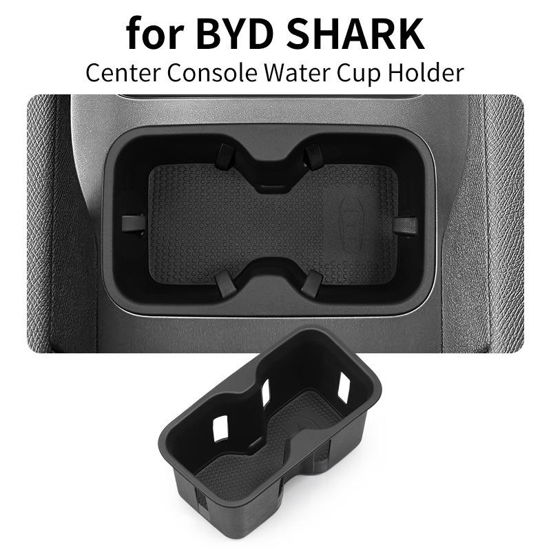 For BYD SHARK 2024 2025 Water Cup Holder Wireless Charging Silicone Pad Interior Anti Slip Dustproof Pad Storage Box Accessories