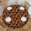Round Fitted Flames Bacchanal of The Fire Spirits Table Cloth Waterproof Tablecloth 60 Inches Table Cover for Kitchen Dinning