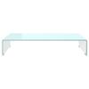 VidaXL Meuble TV/ Support pour moniteur 70 x 30 x 13 cm Verre Blanc