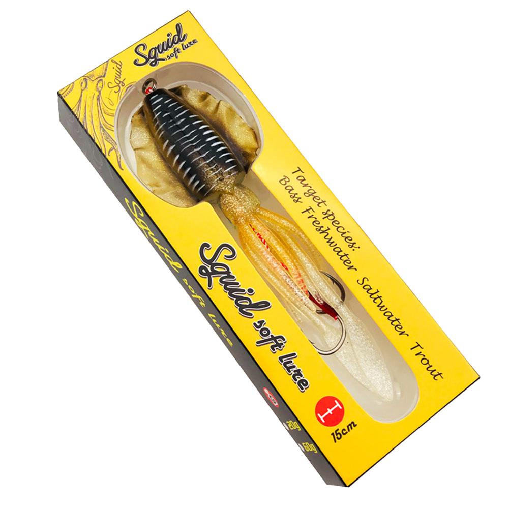 Buy UV Luminous Bionic Squid Fishing Lures 60g 15cm Fake Soft Bait ...