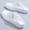 Half slippers women's 2025 summer new versatile thin breathable mesh shoes sandals outer wear bag head white single shoes