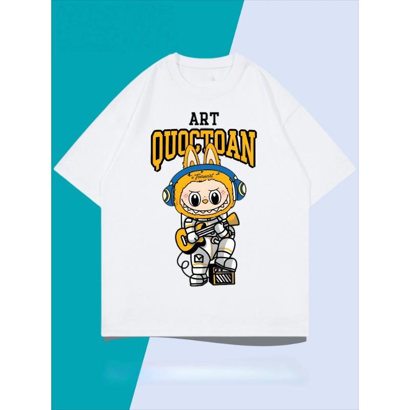 Pánské tričko s krátkým rukávem 2025 Nové letní Labubu Volný top z čisté bavlny Trendy pár LabuBU Anime tričko