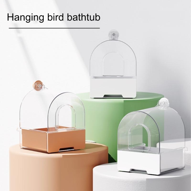 Vogel Badewanne Dusche Box Klare Badewanne Wasser Badewanne für Haustier Vogel Schüssel Papageien Sittiche Hängendes Vogelbad Käfig Zubehör