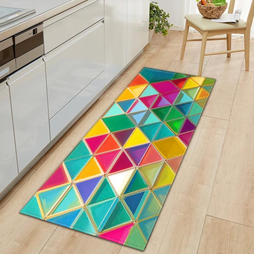 Creative Colorful Geometric Pattern Home Kitchen Floor Mat Door Front Decoration Floor Mat